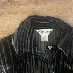 Vintage Paulo Santino Velvet Sheer Blouse, size 8 or medium